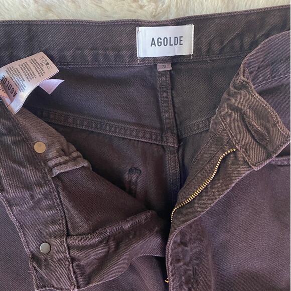 AGOLDE Brown Low Curve Barrel Wide Leg Jeans Size 28 - Picture 4 of 13